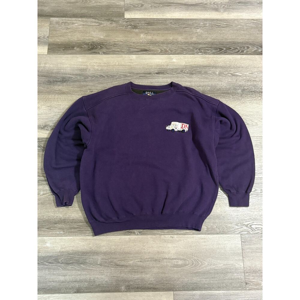 Vintage Galt Crew Embroidered Truck Logo Purple Crewneck Retro Y2K - Men’s Large
